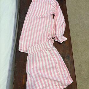 Old Navy Pink and White Striped Women's Pajama Set
